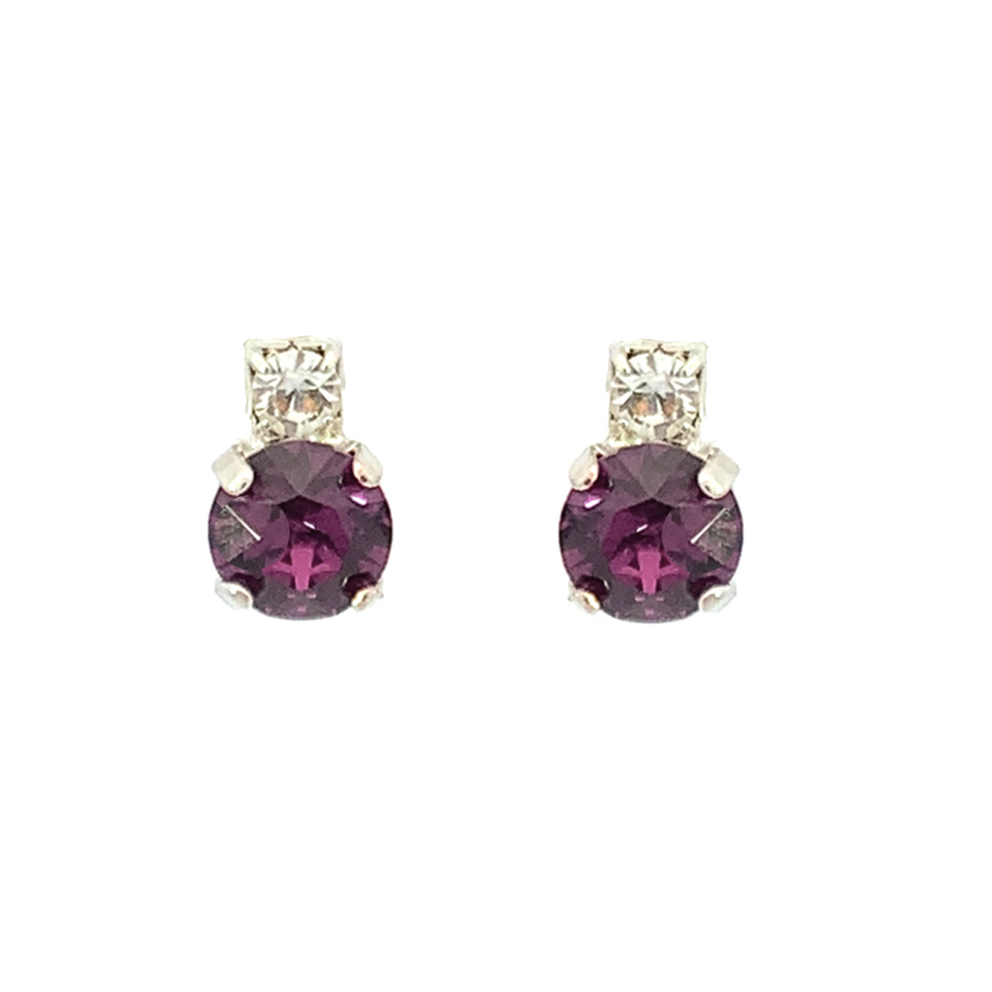 Amethyst stud earrings silver