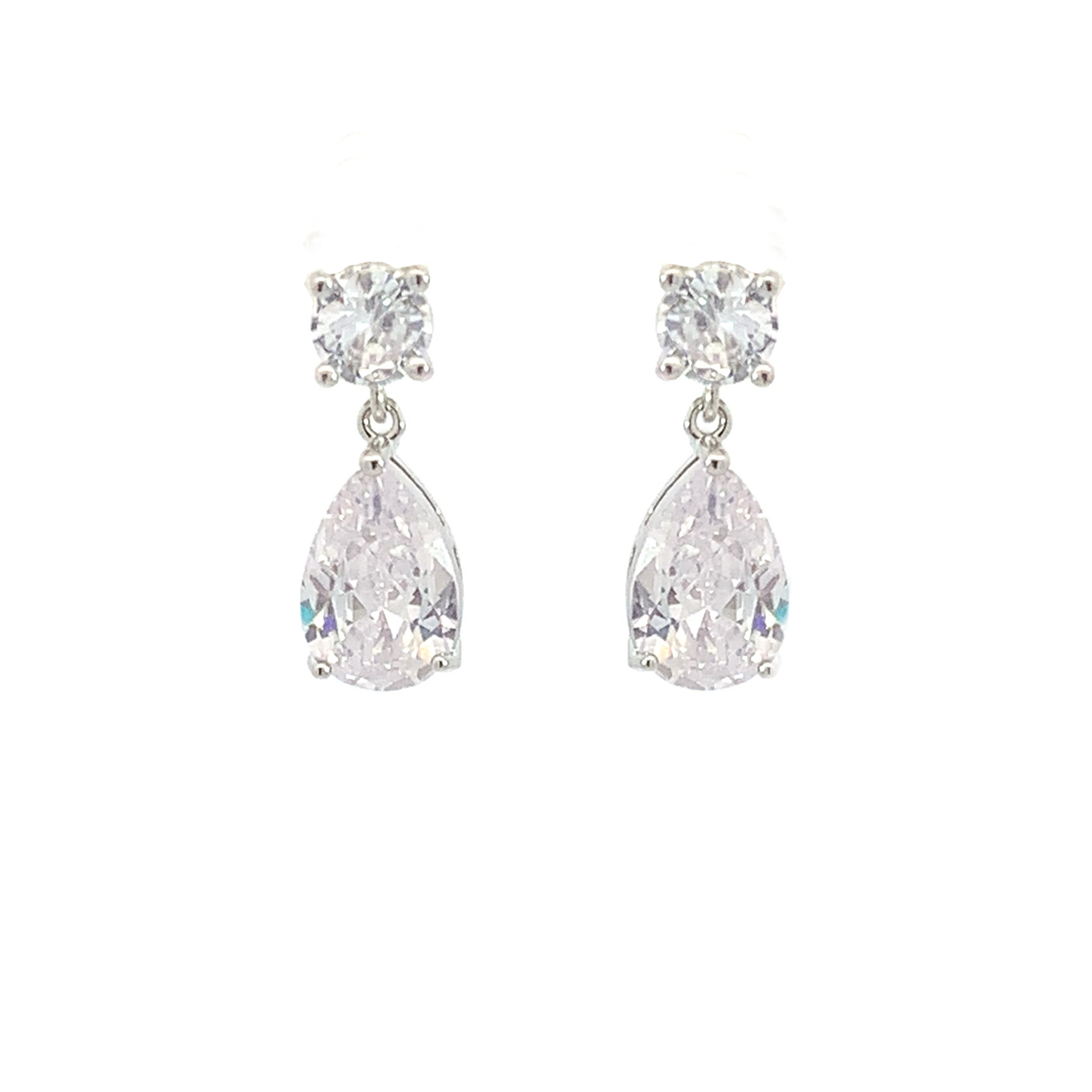 April birthstone crystal stud earrings silver