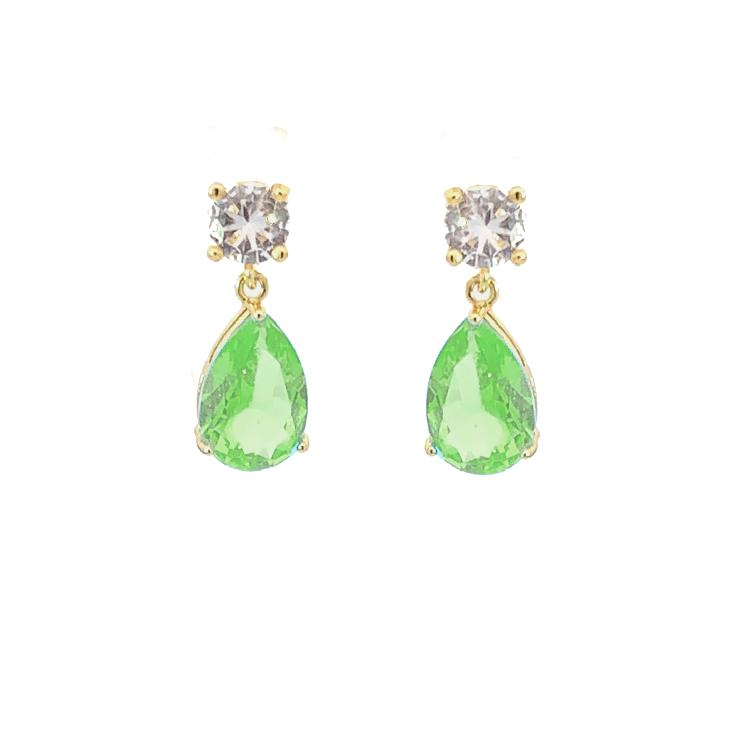 August birthstone crystal stud earrings gold
