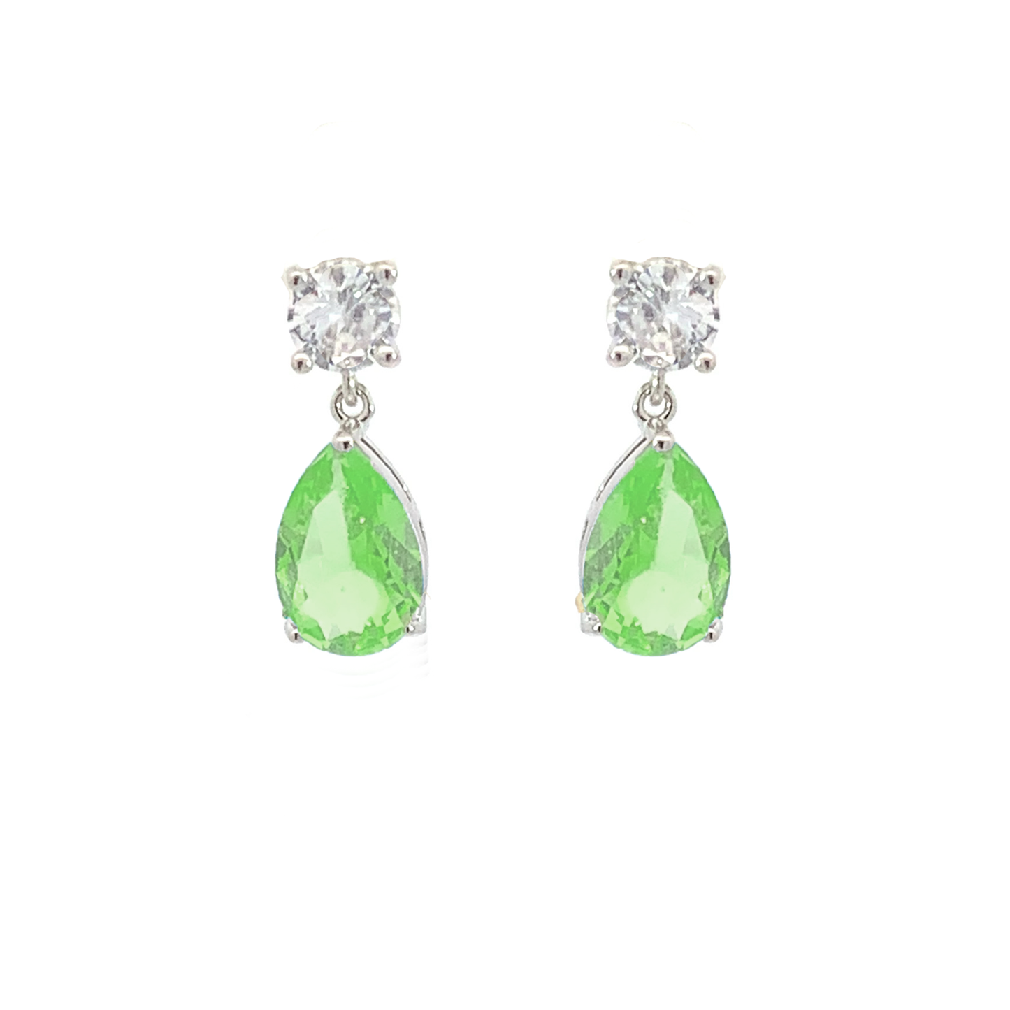 August birthstone crystal stud earrings silver