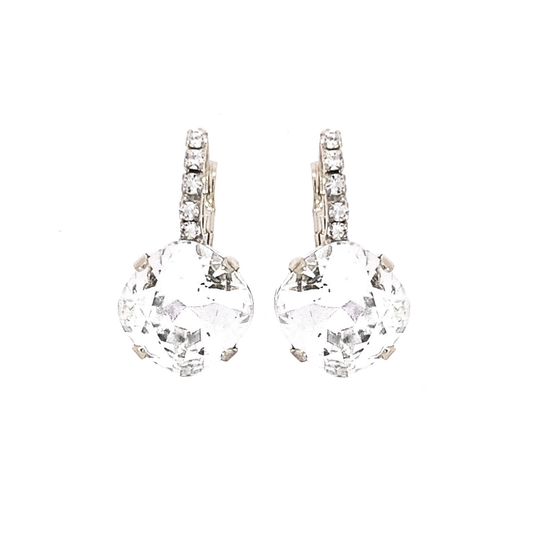 statement cushion cut bridal earrings silver