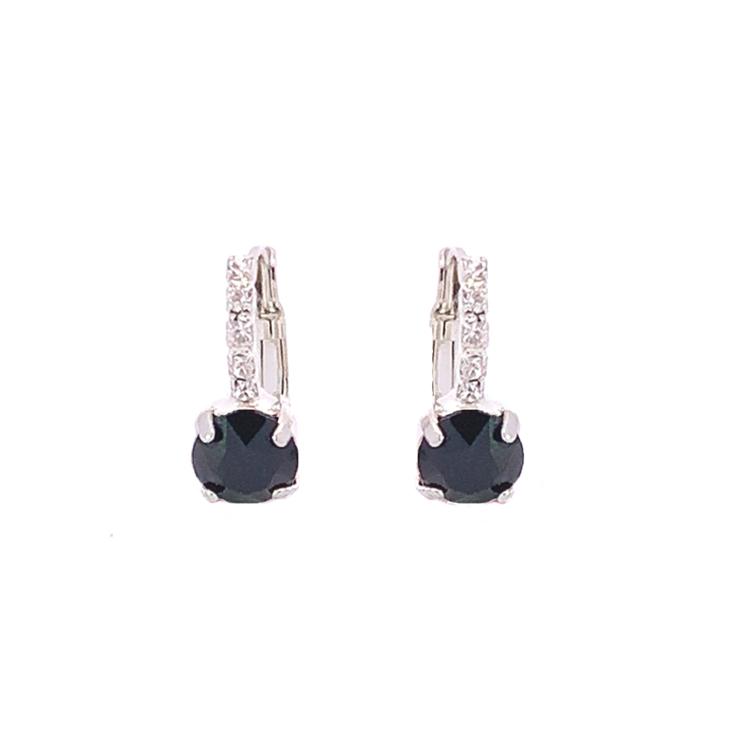 black bridesmaids earrings silver