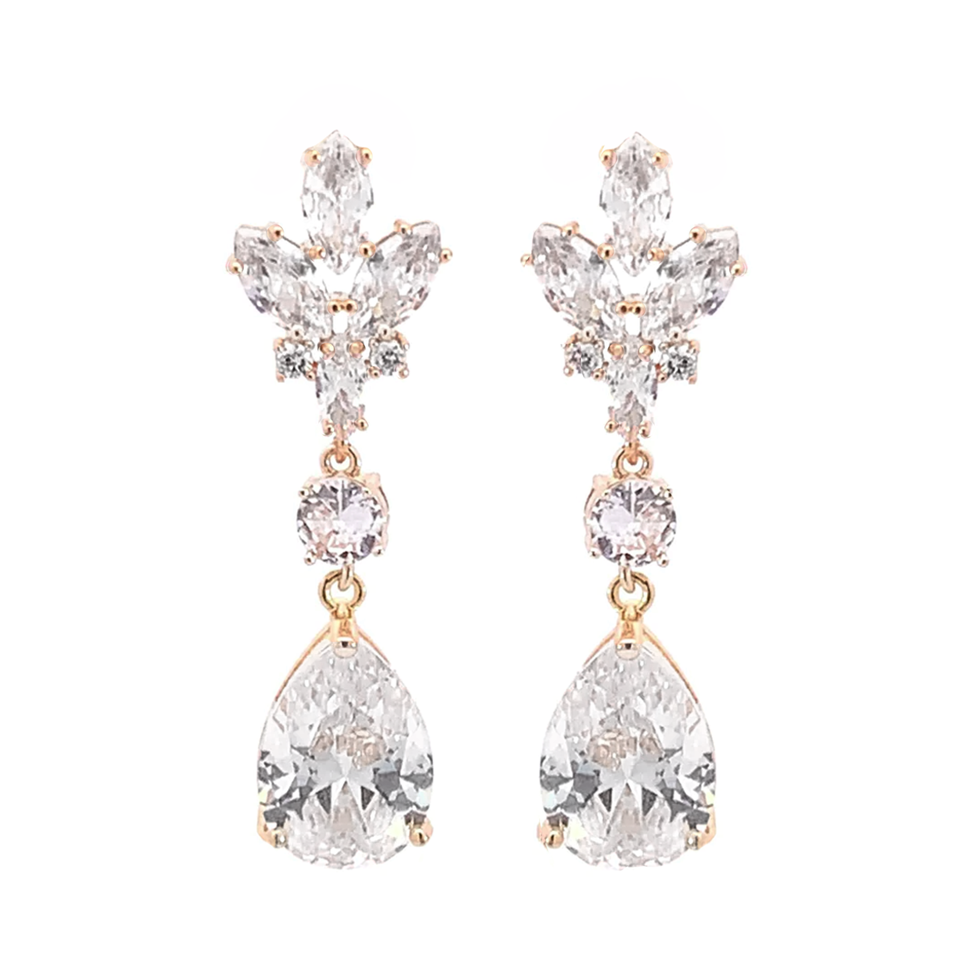 chandelier bridal earrings gold