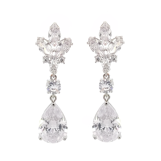 chandelier bridal earrings silver