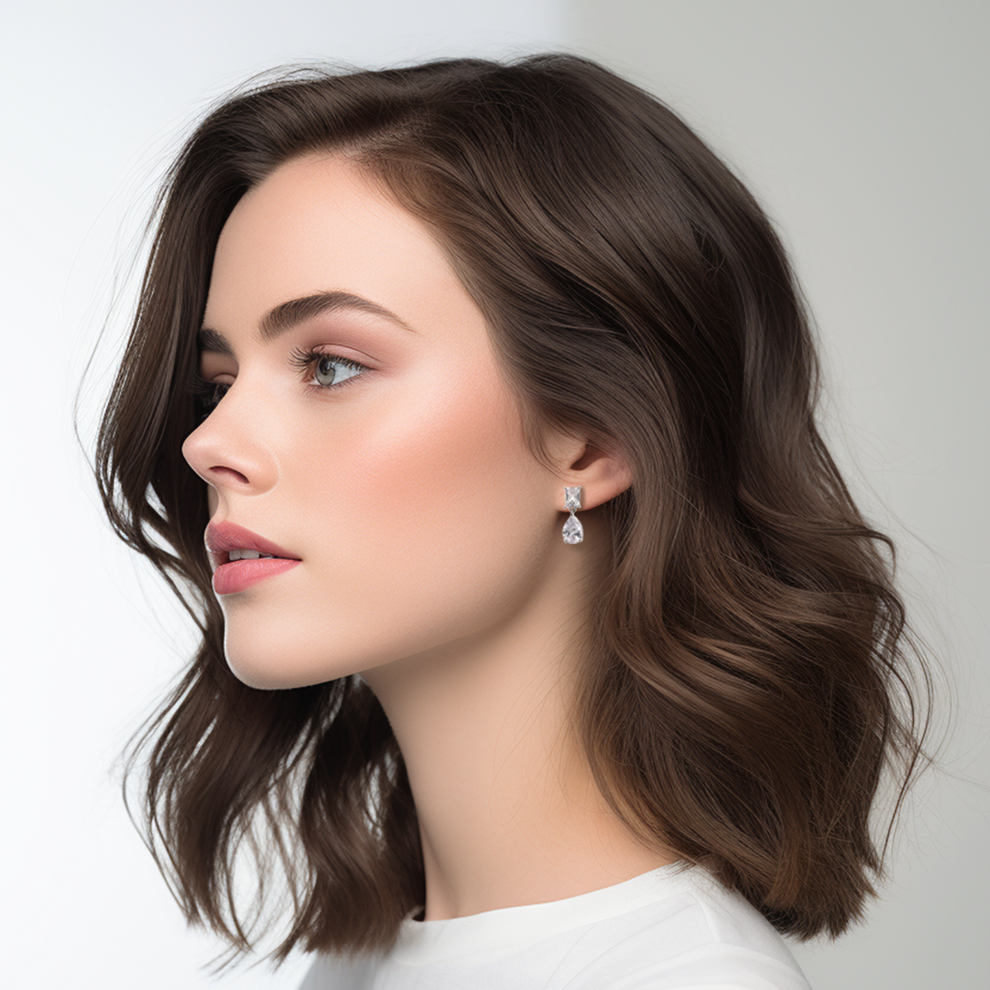 crystal drop bridal earrings silver