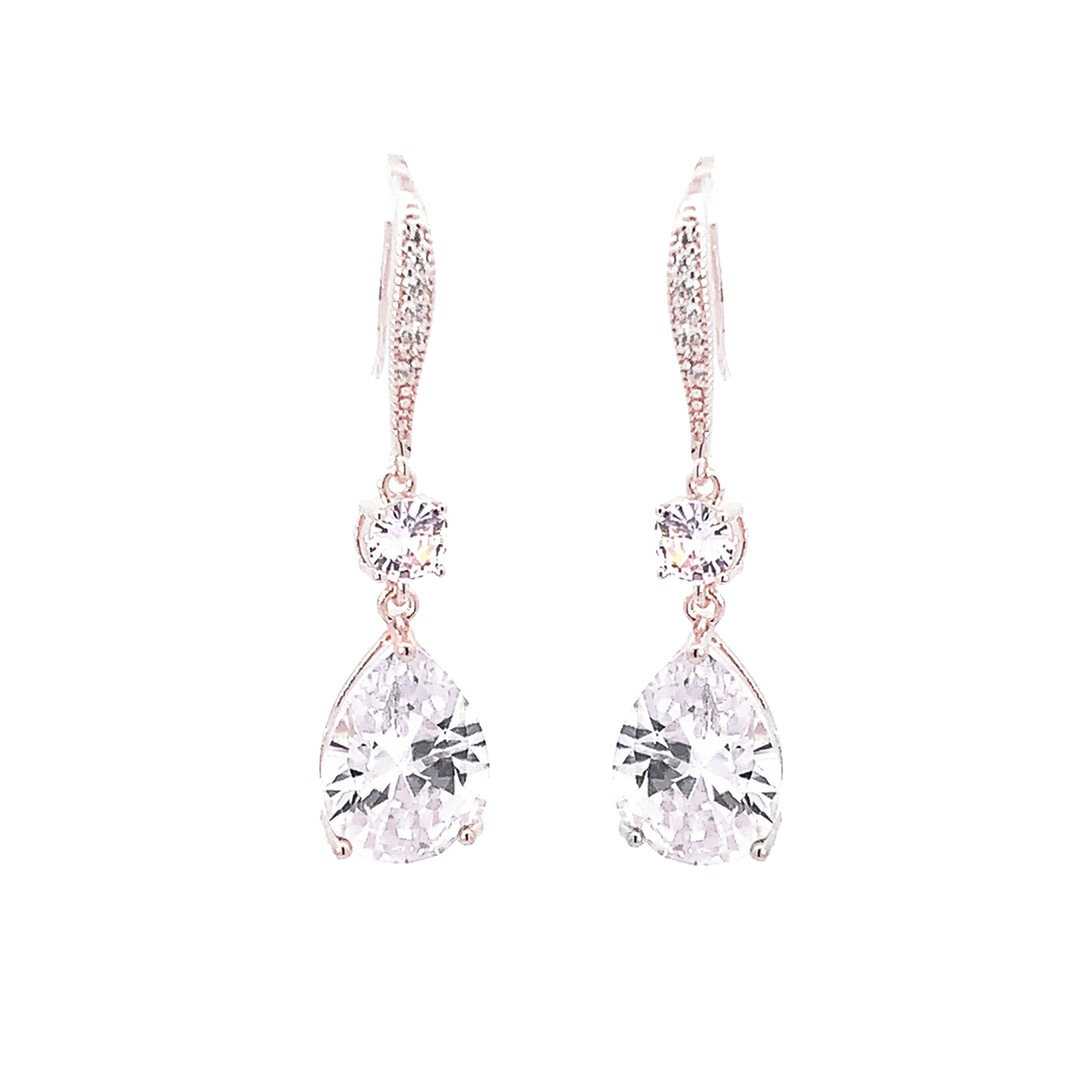 crystal teardrop bridal earrings silver