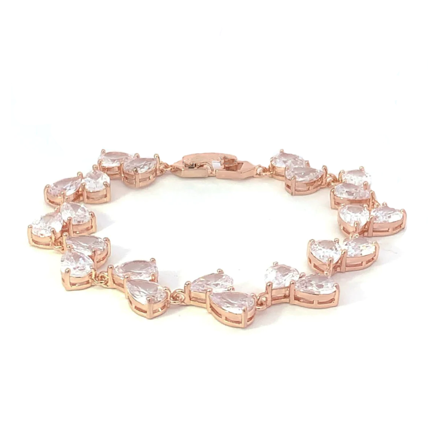 teardrop tennis bracelet rose gold