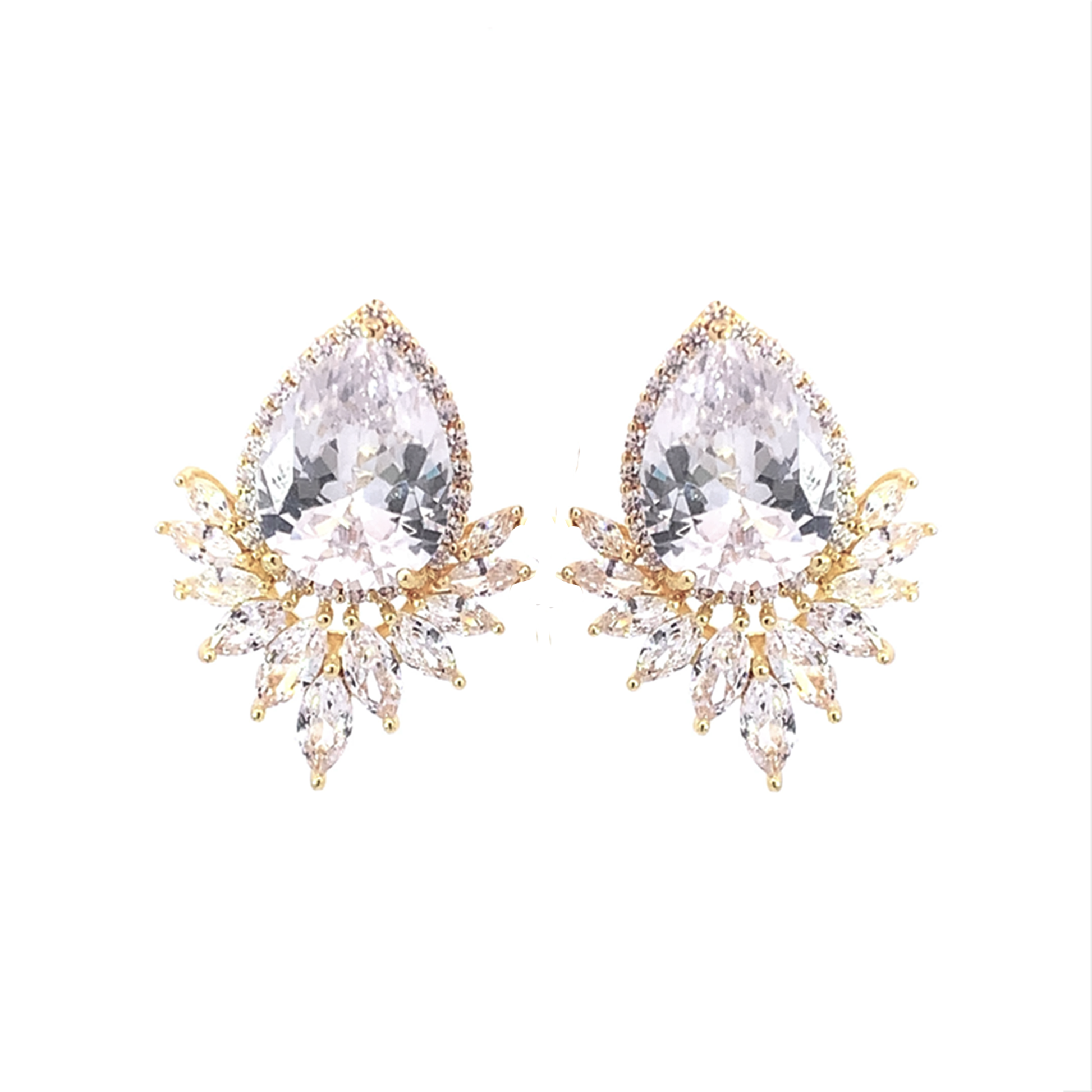 statement bridal earrings in gold