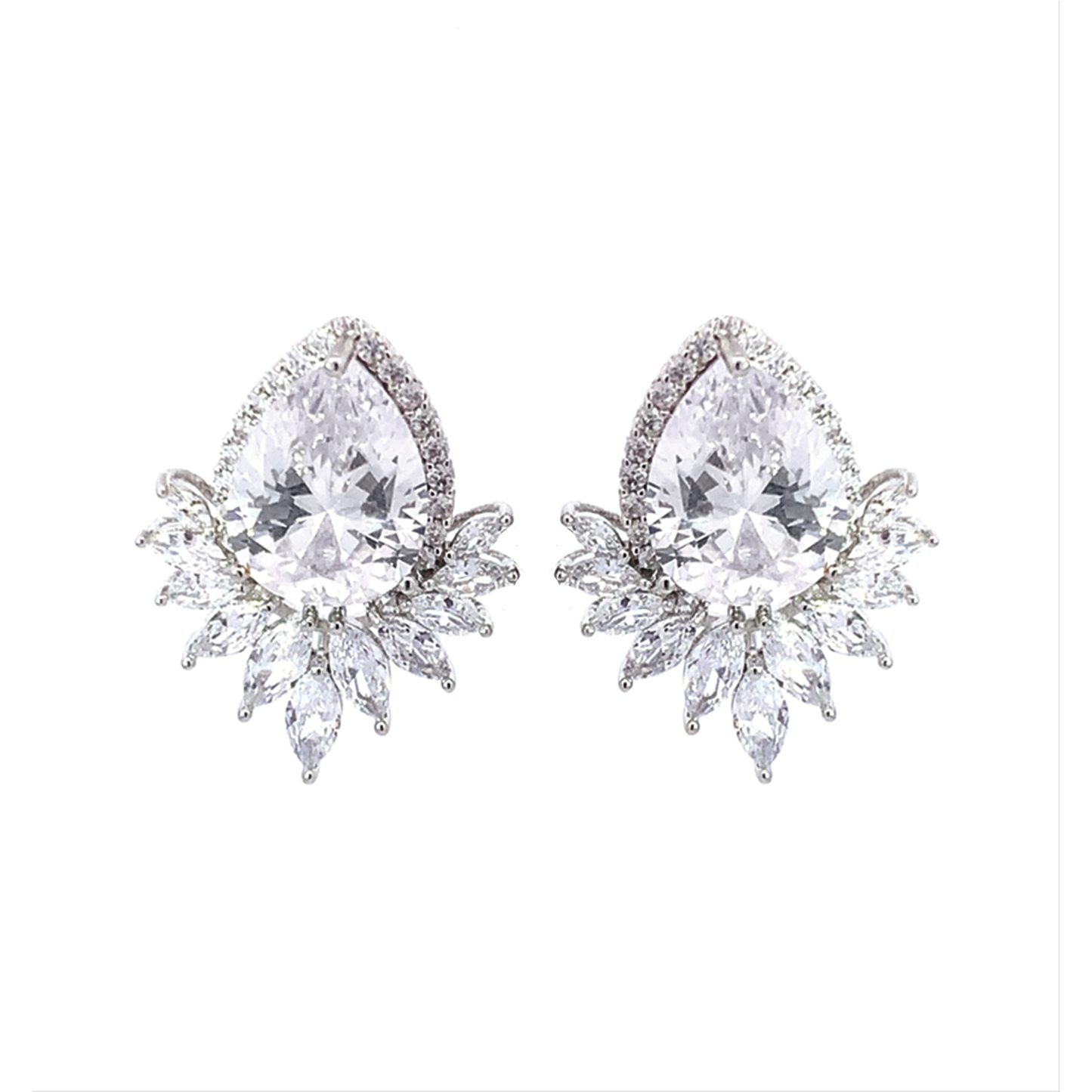 statement wedding earrings in silver