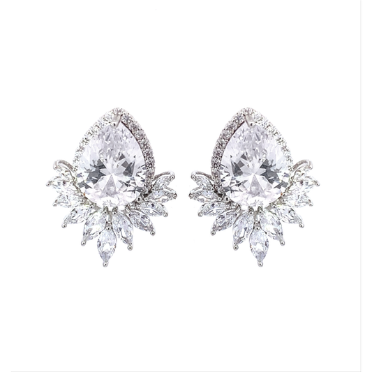 statement wedding earrings in silver