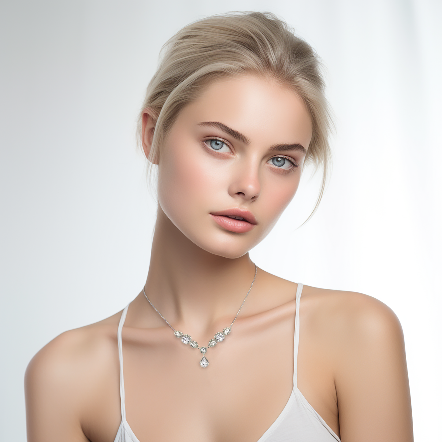 statement bridal necklace silver
