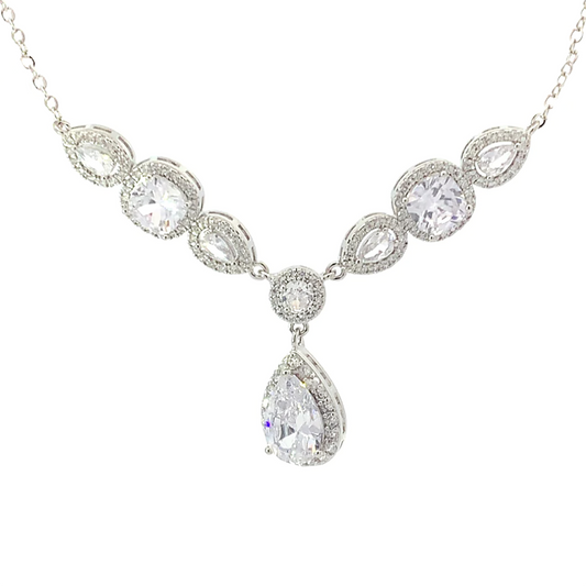statement bridal necklace silver