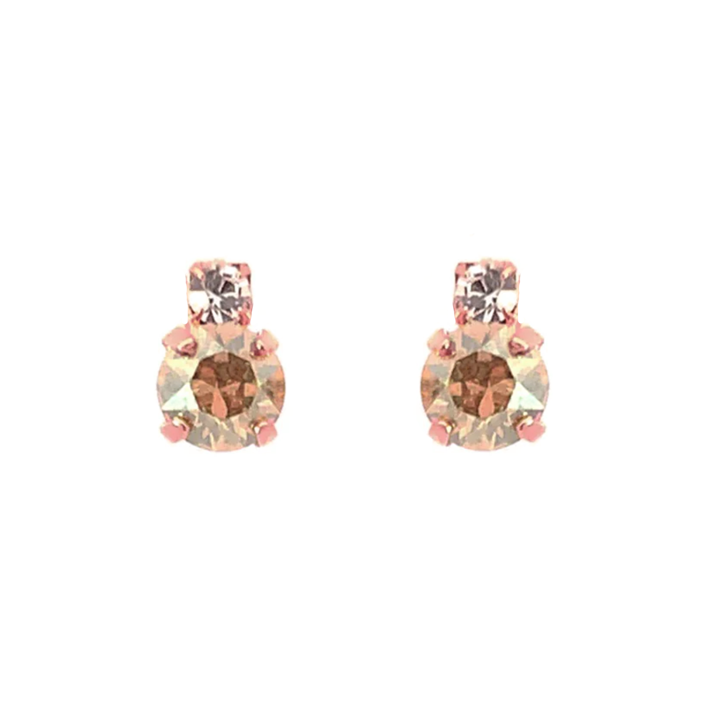 Golden topaz stud earrings rose gold