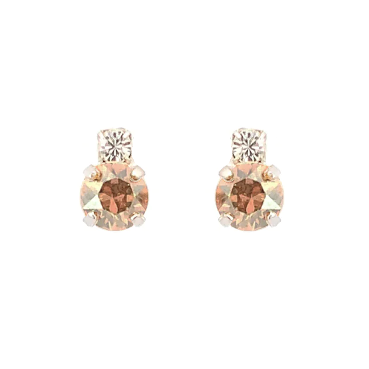 Golden topaz stud earrings silver