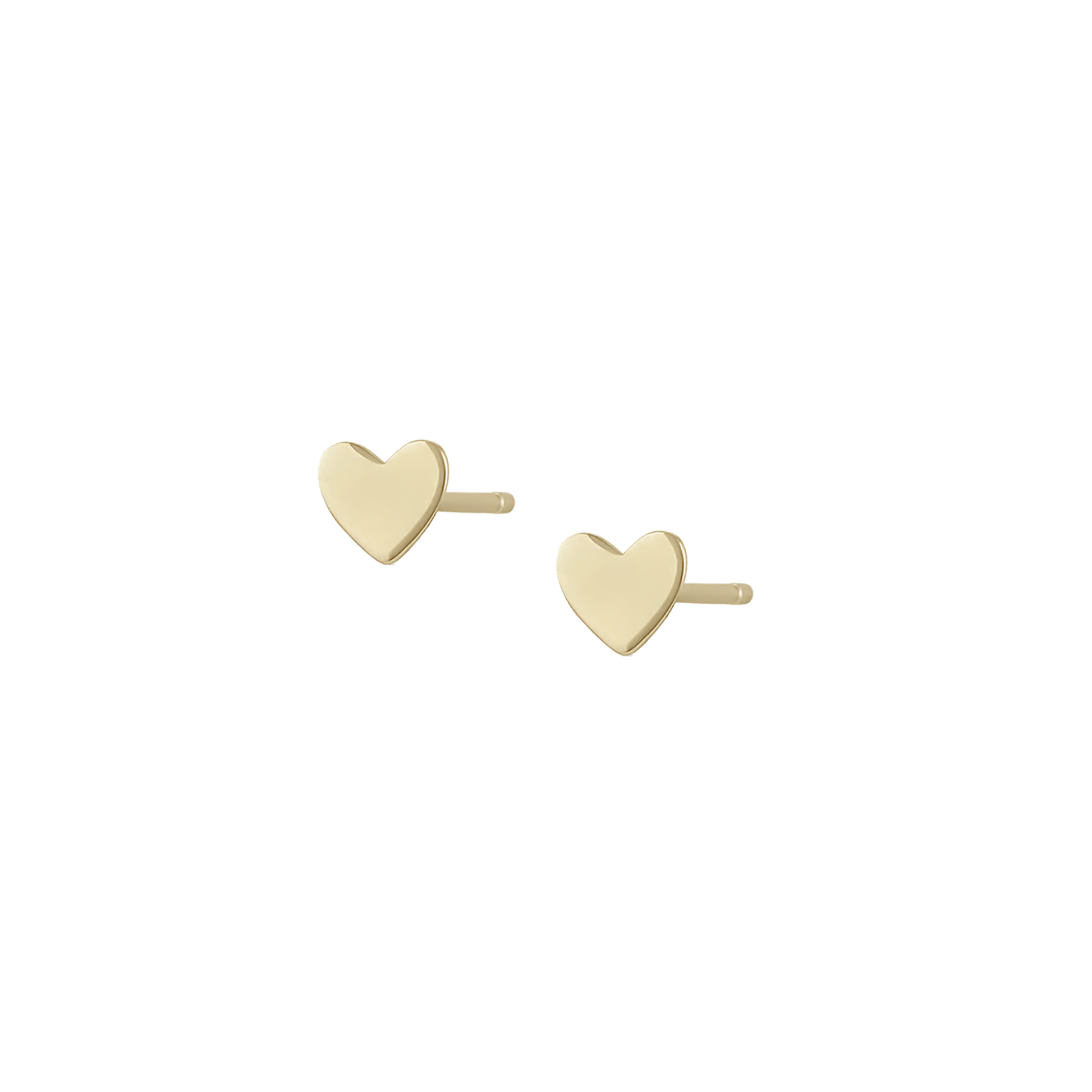 heart stud earrings gold