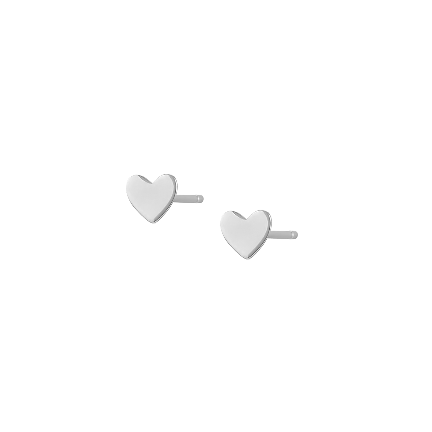 heart stud earrings sterling silver