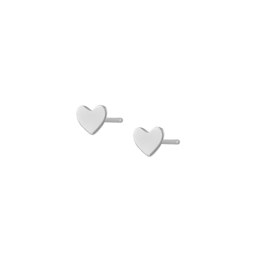 heart stud earrings sterling silver