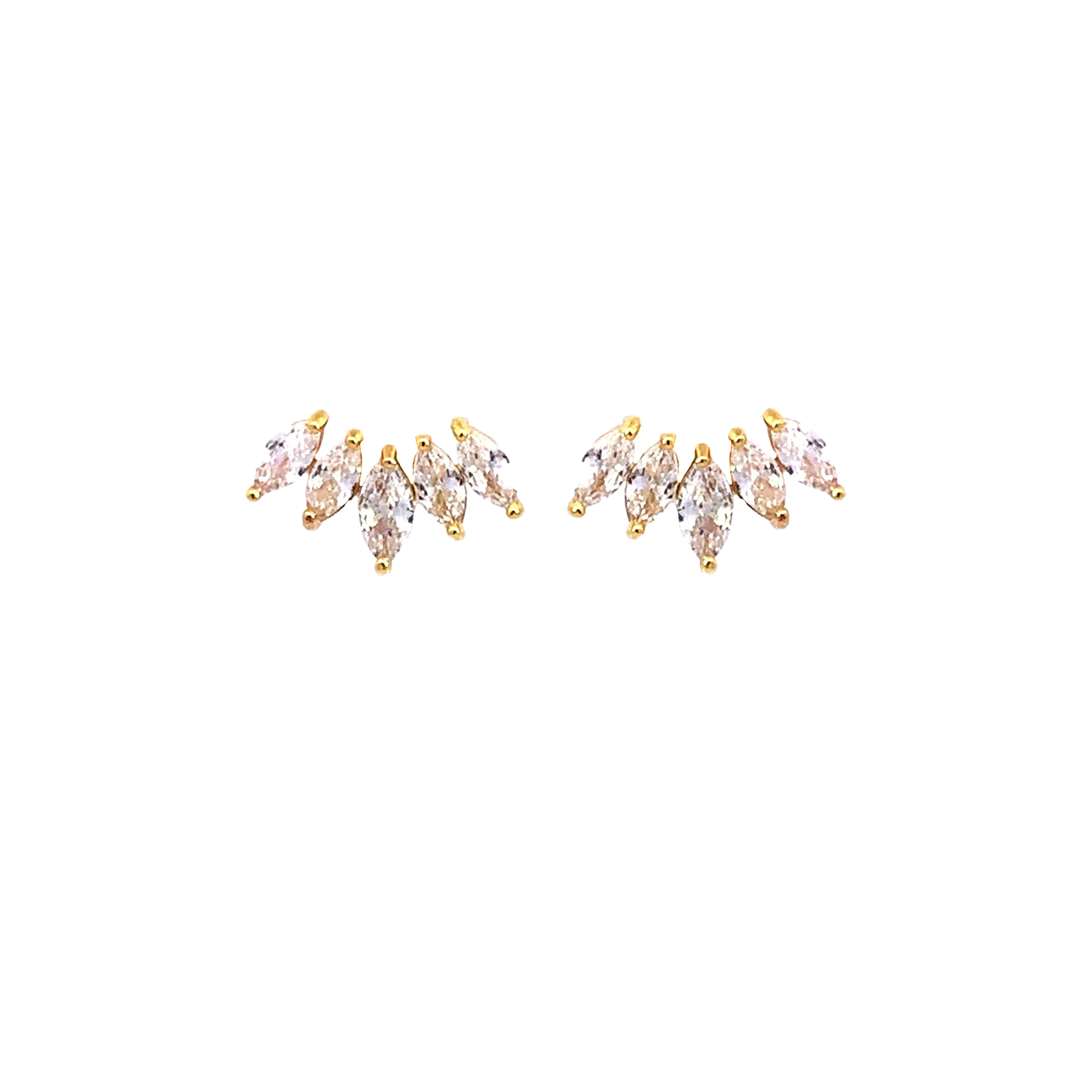 Marquis stud earrings gold