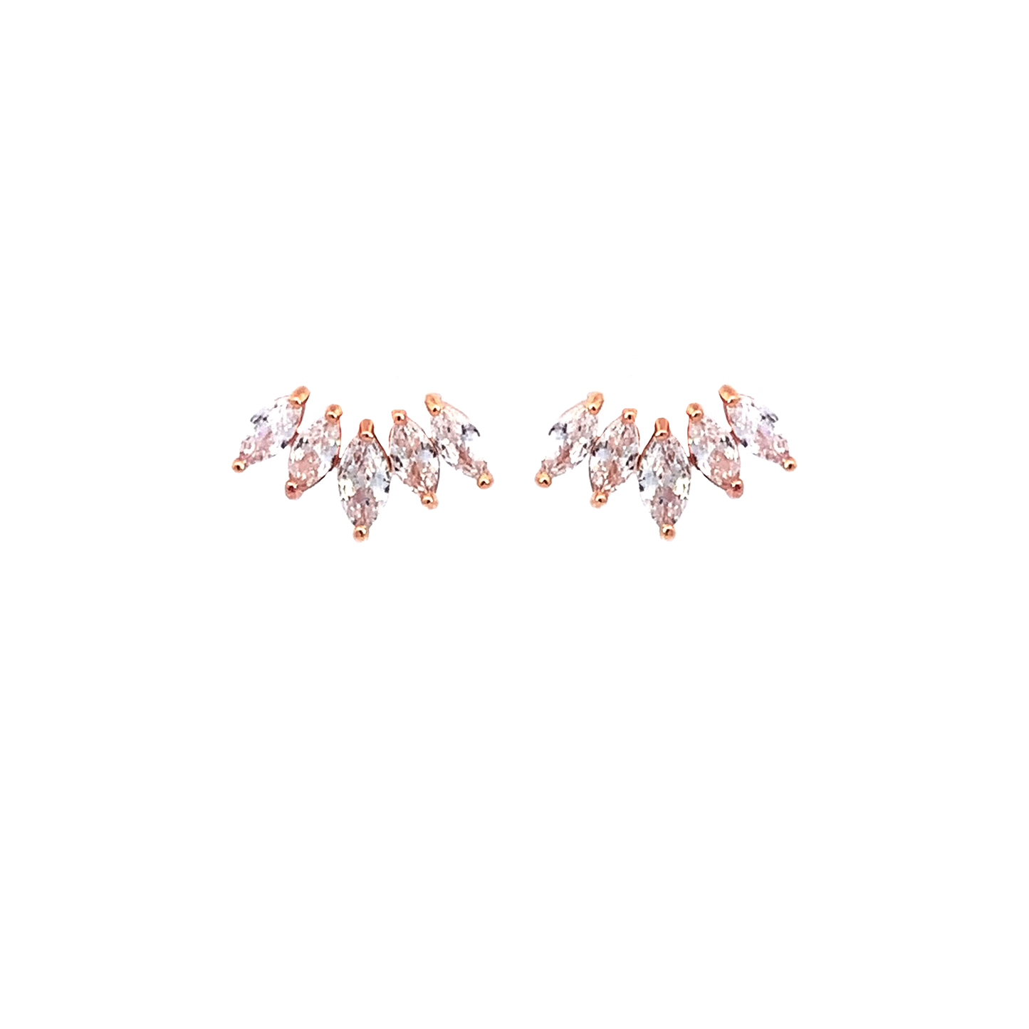 Marquis stud earrings rose gold