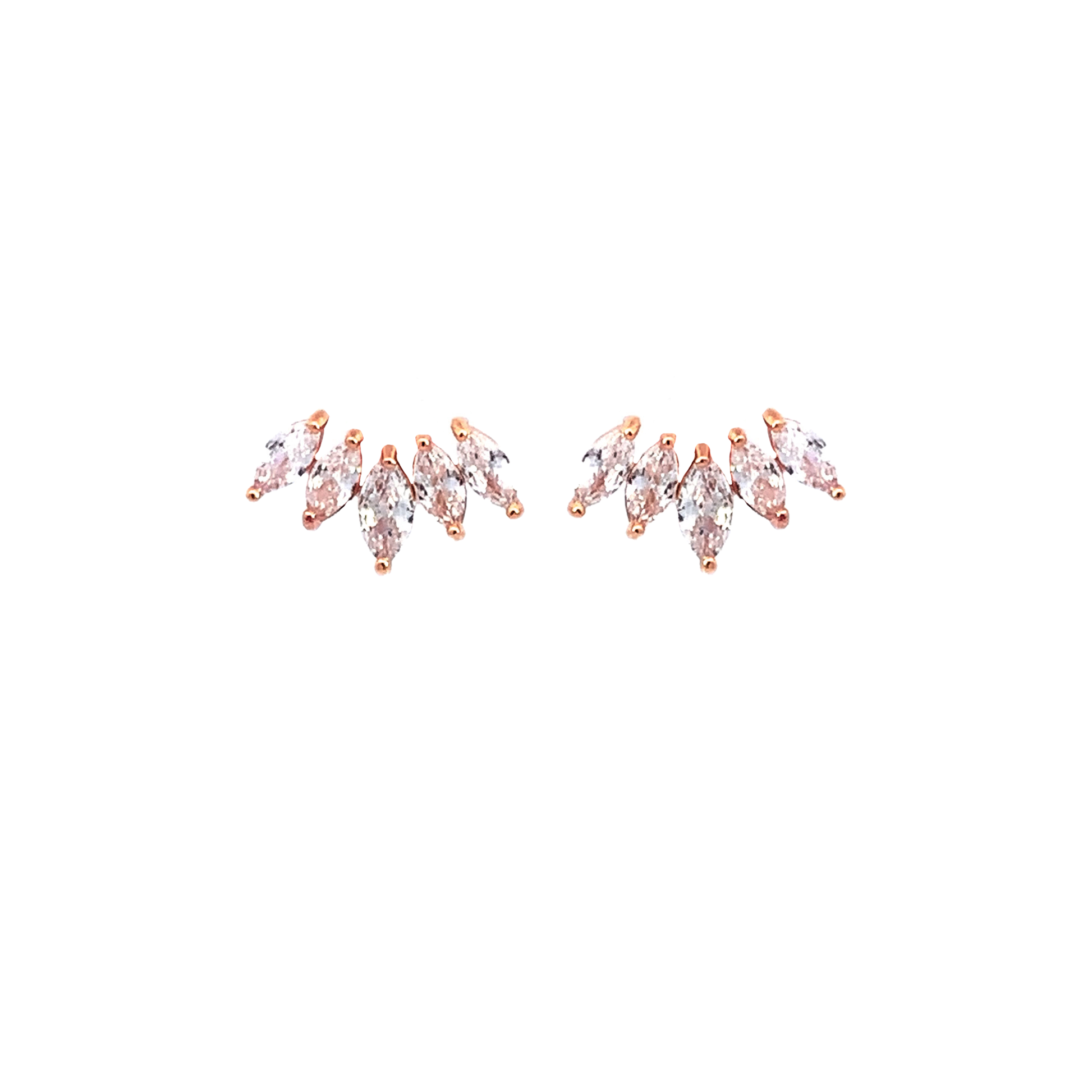 Marquis stud earrings rose gold