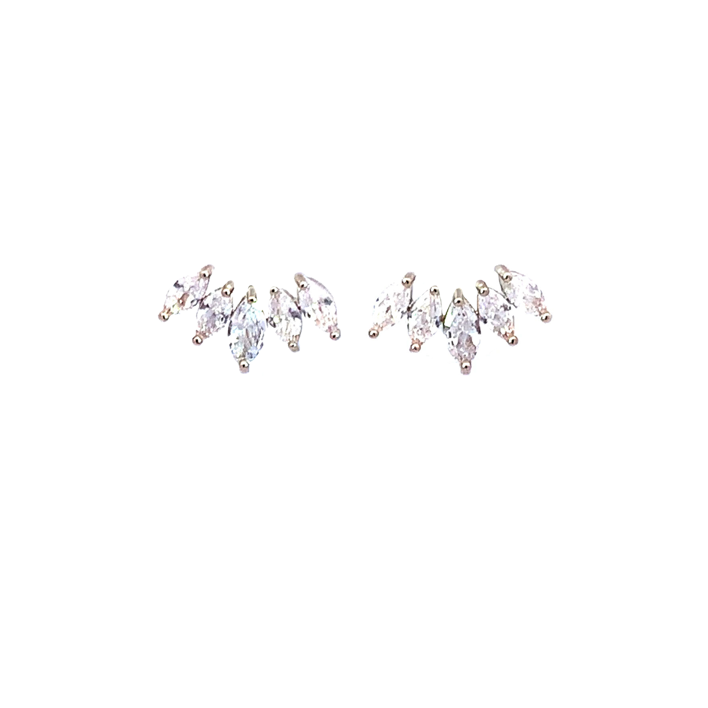 Marquis stud earrings silver