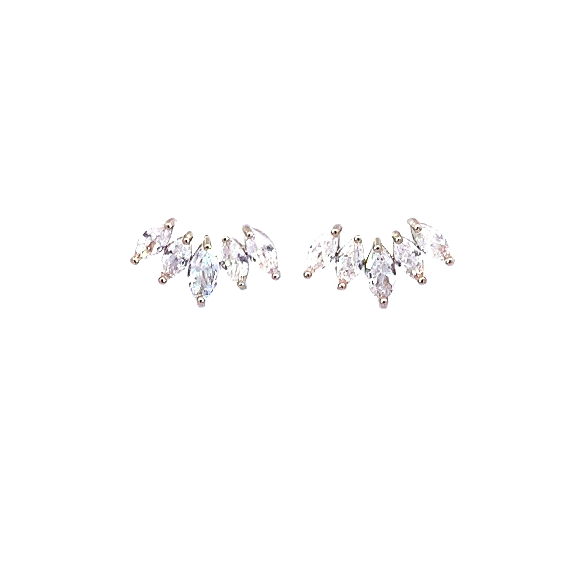Marquis stud earrings silver