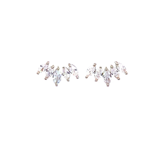 Marquis stud earrings silver