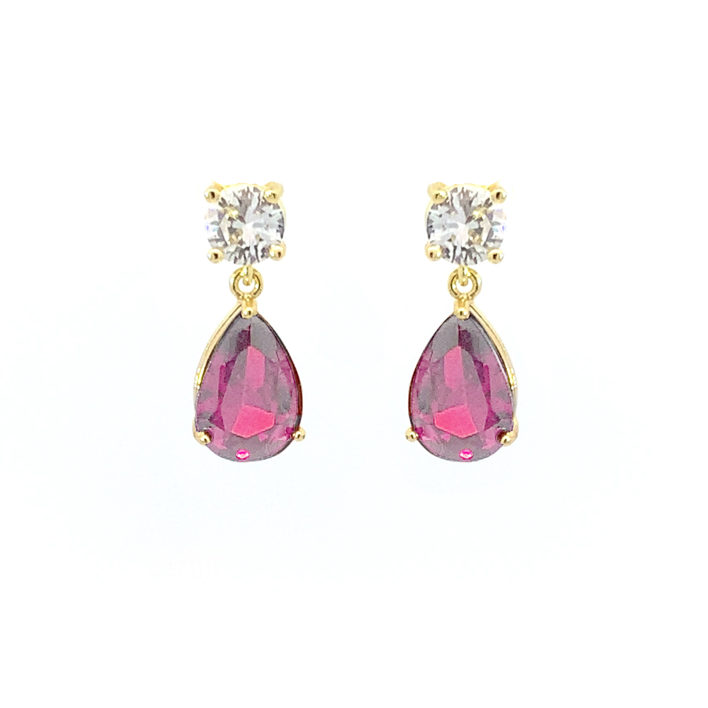 July birthstone crystal stud earrings gold