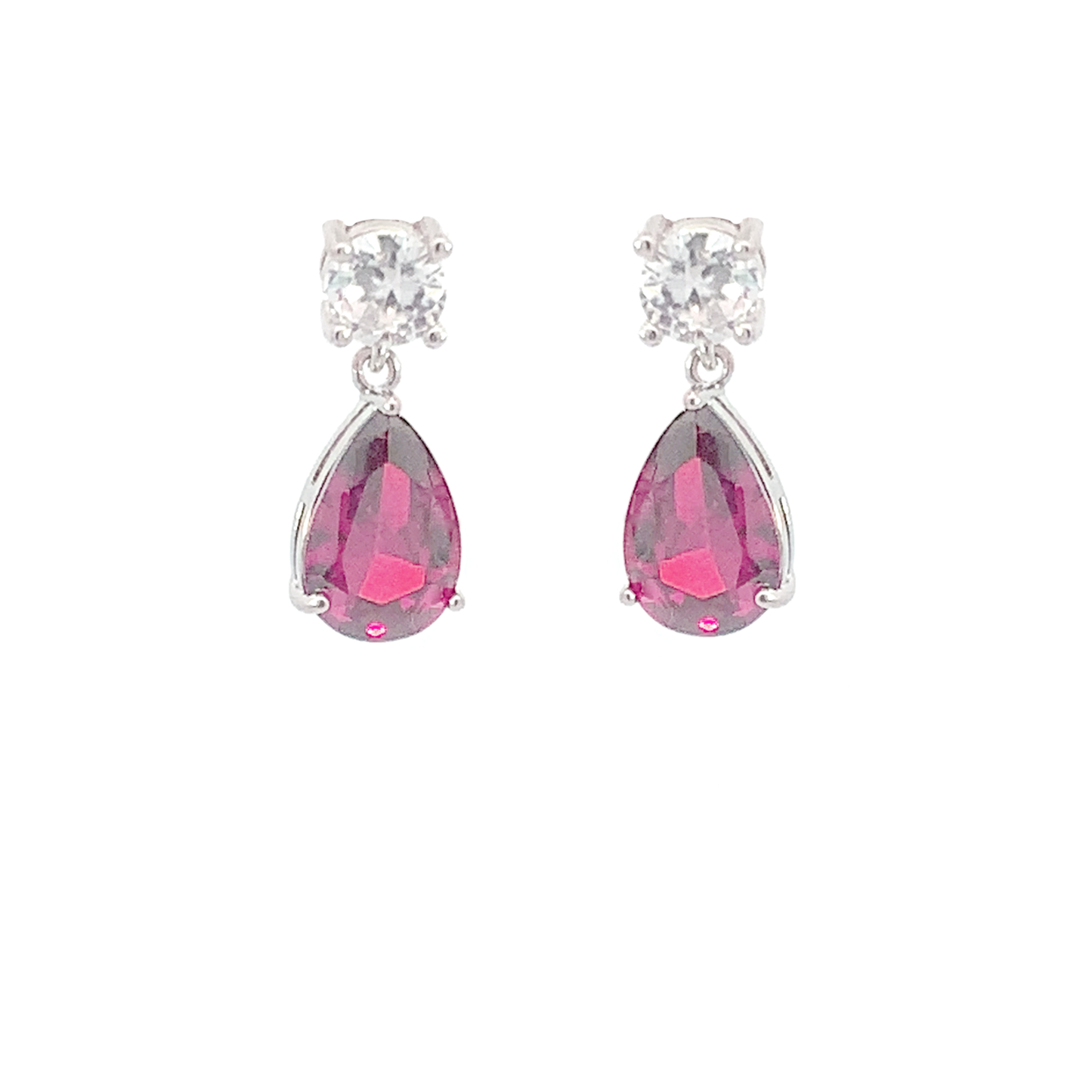 July birthstone crystal stud earrings silver