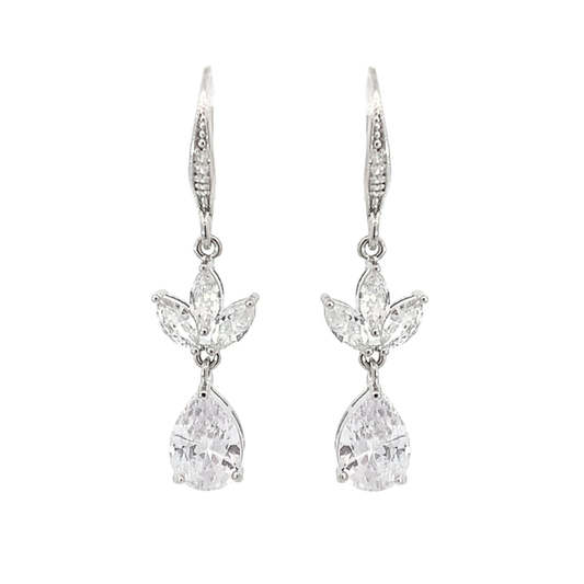 crystal drop earrings silver