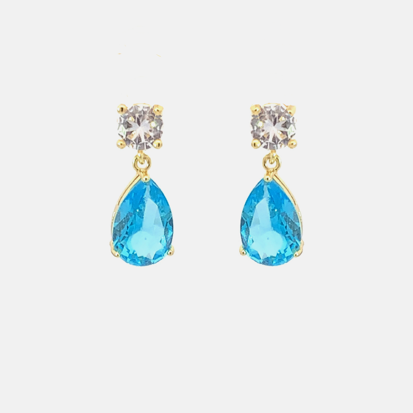 March Birthstone Pear Drop Earrings