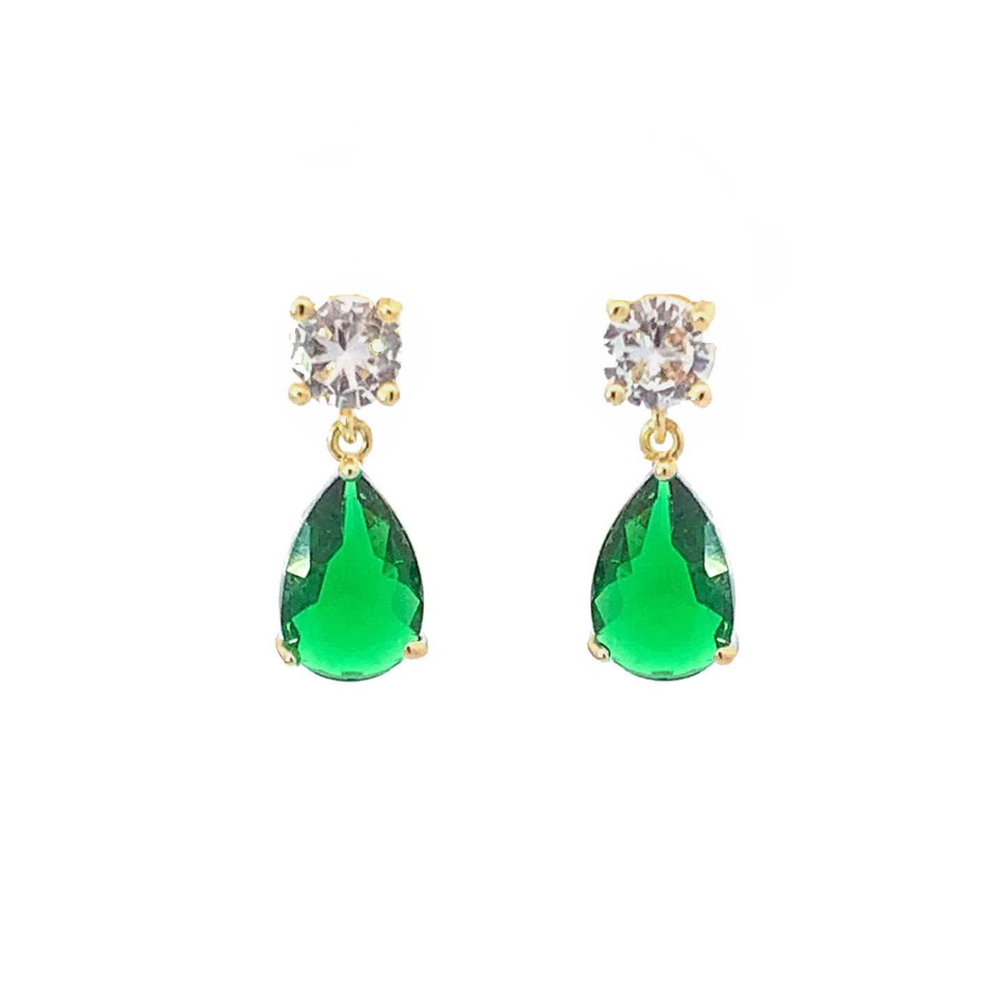 May birthstone crystal drop earrings gold