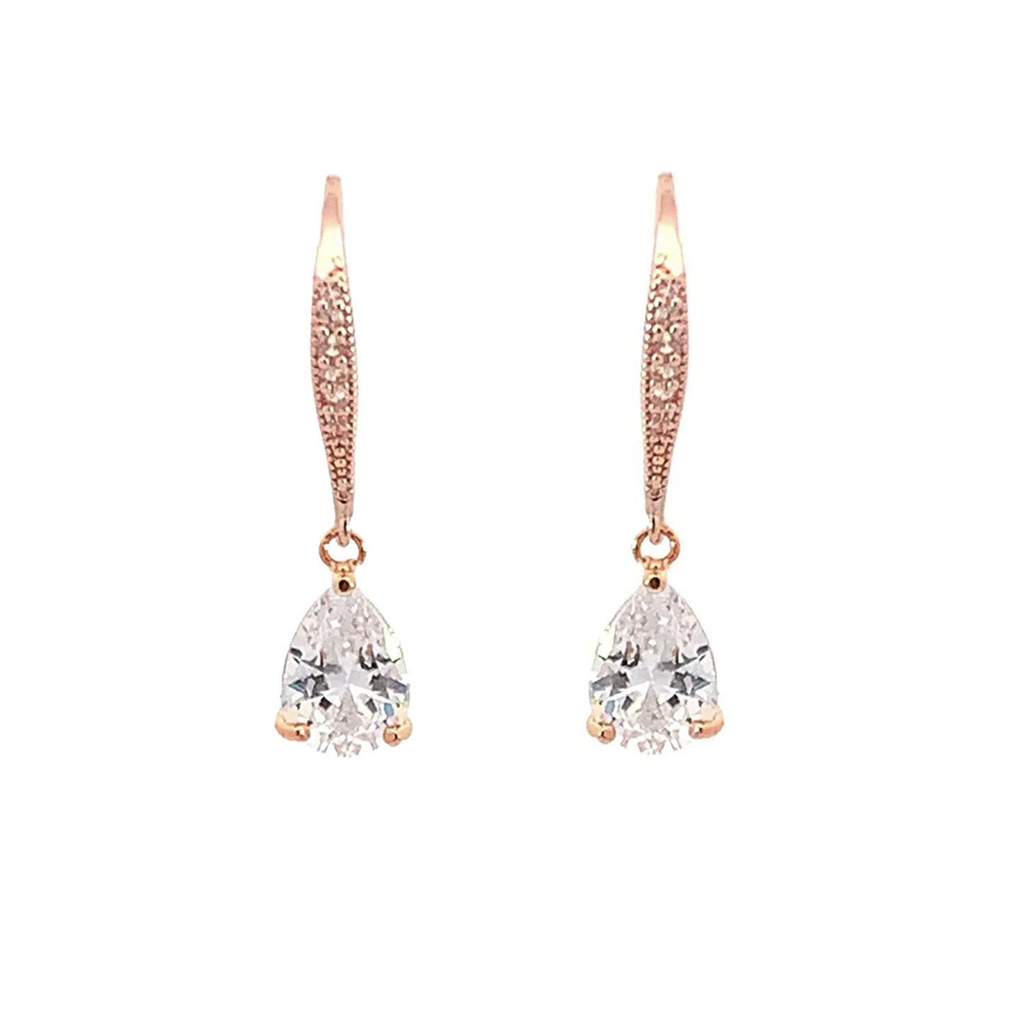 mini teardrop earrings rose gold