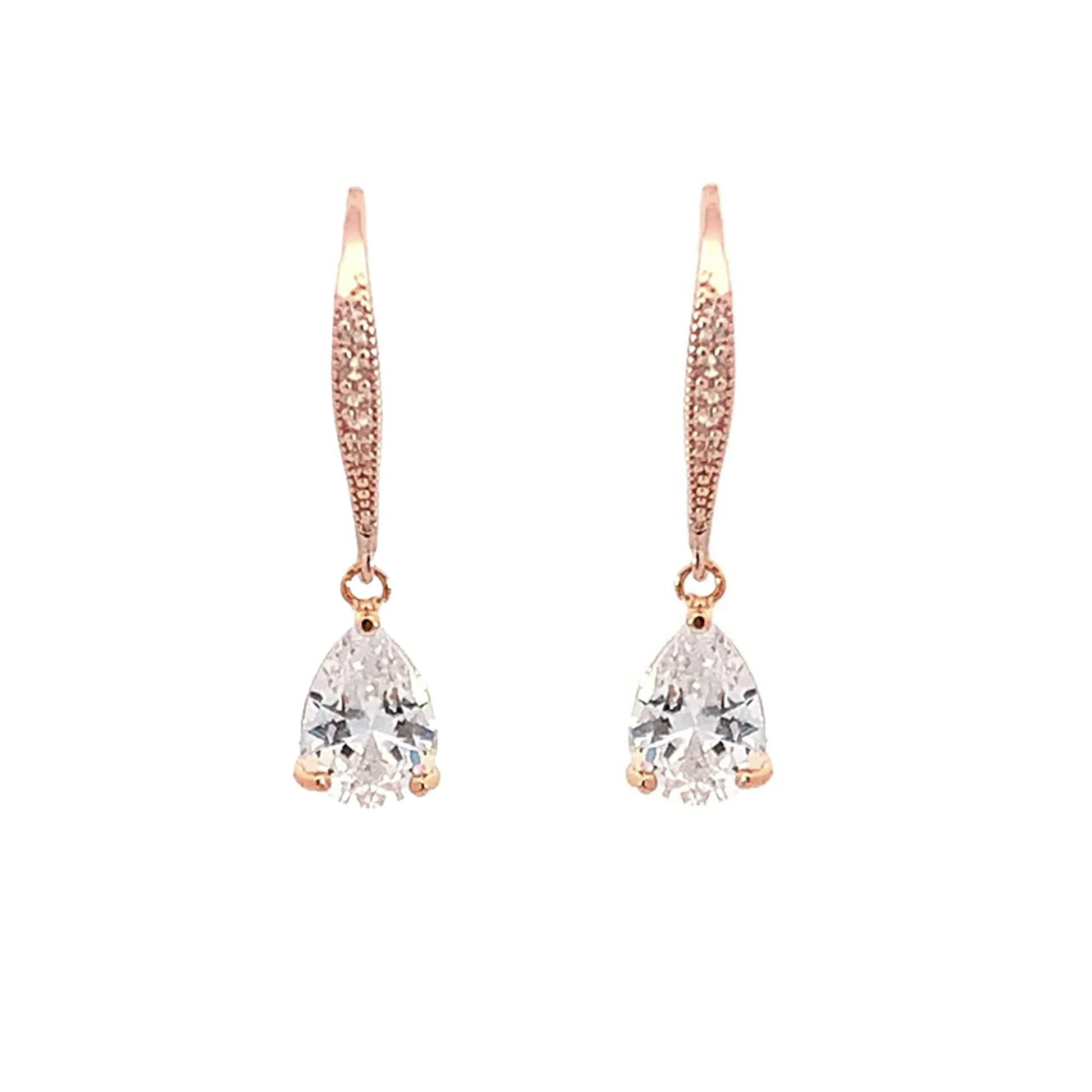 mini teardrop earrings rose gold