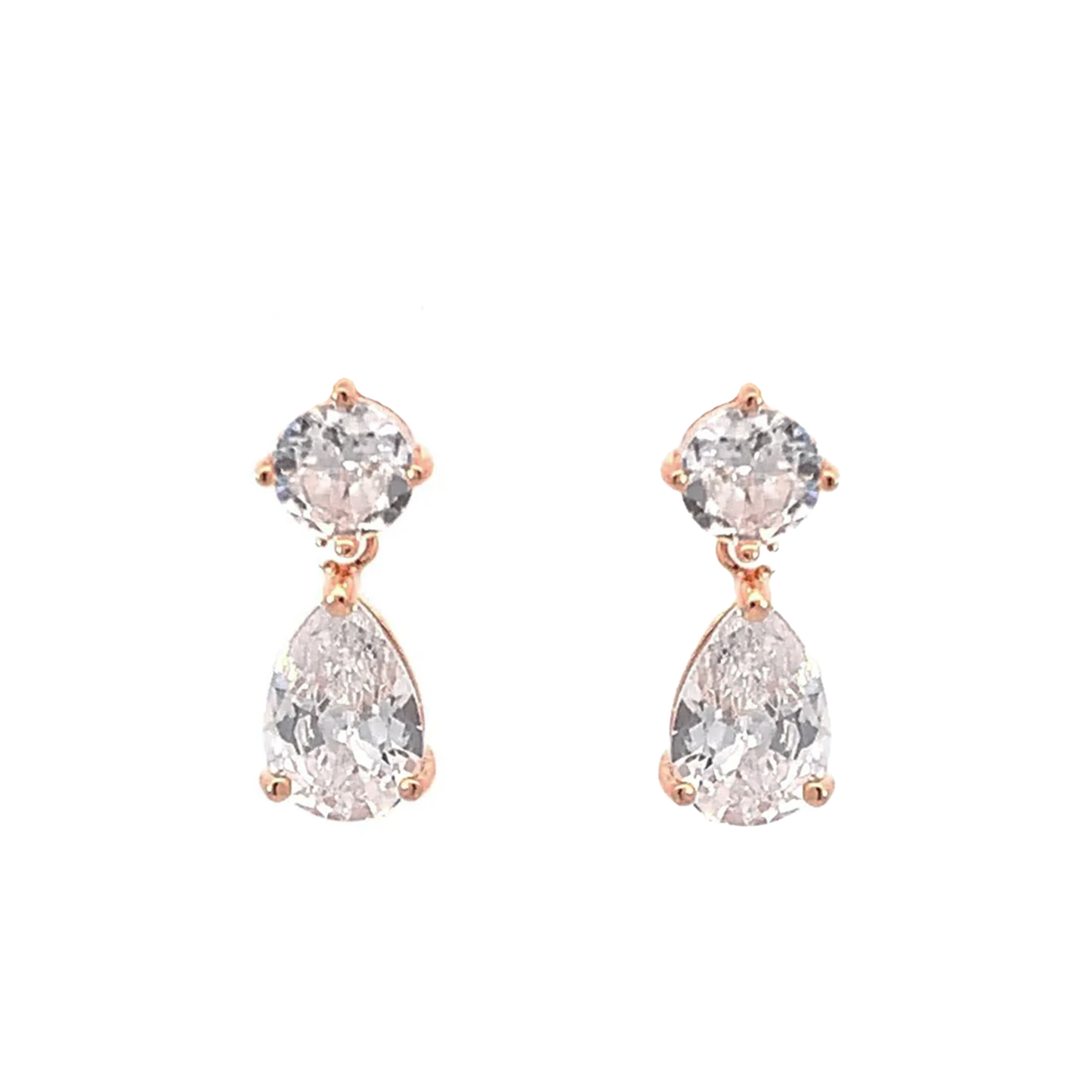 minimalist bridal earrings rose gold