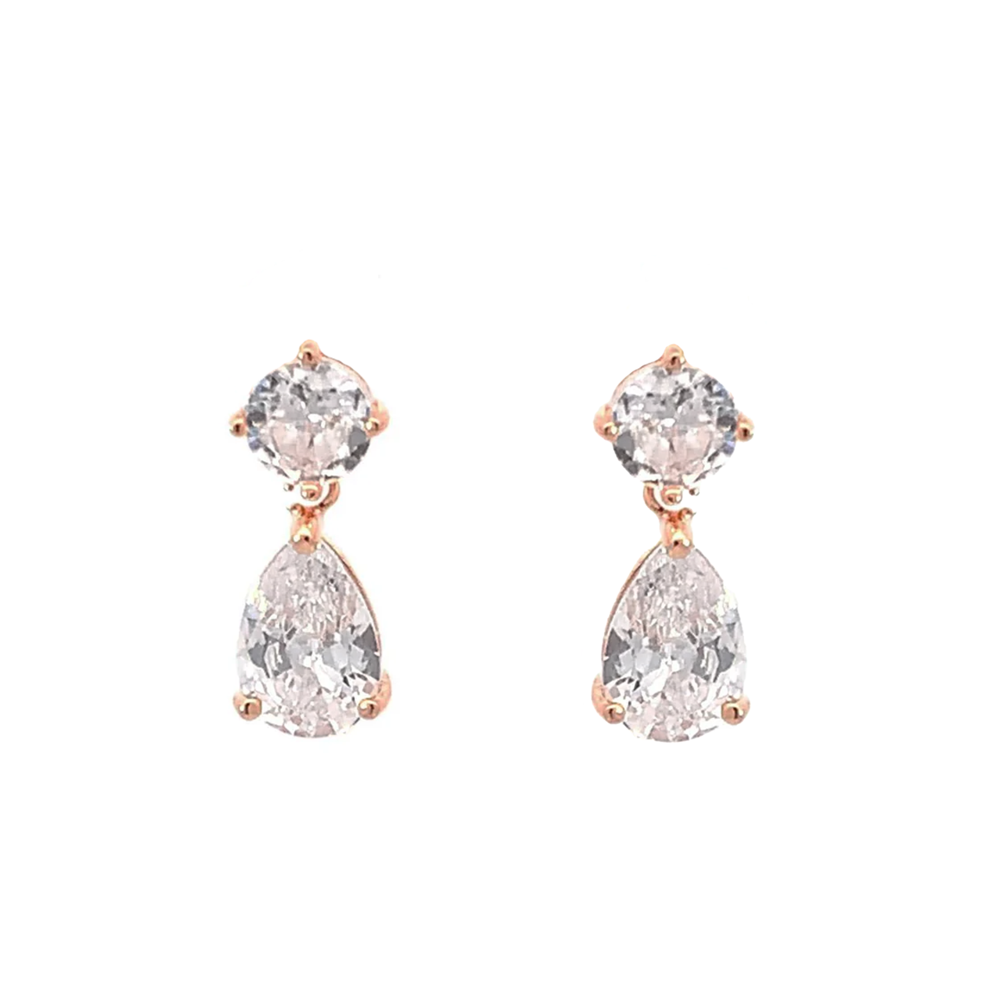 minimalist bridal earrings rose gold