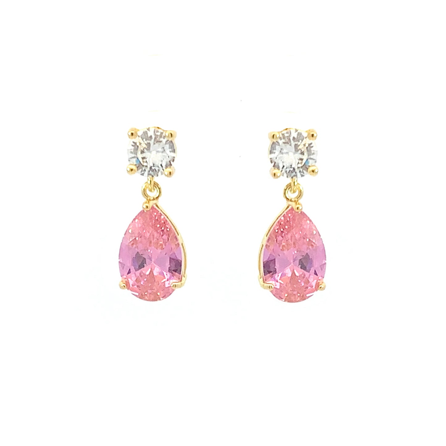 October birthstone pear drop earrings gold