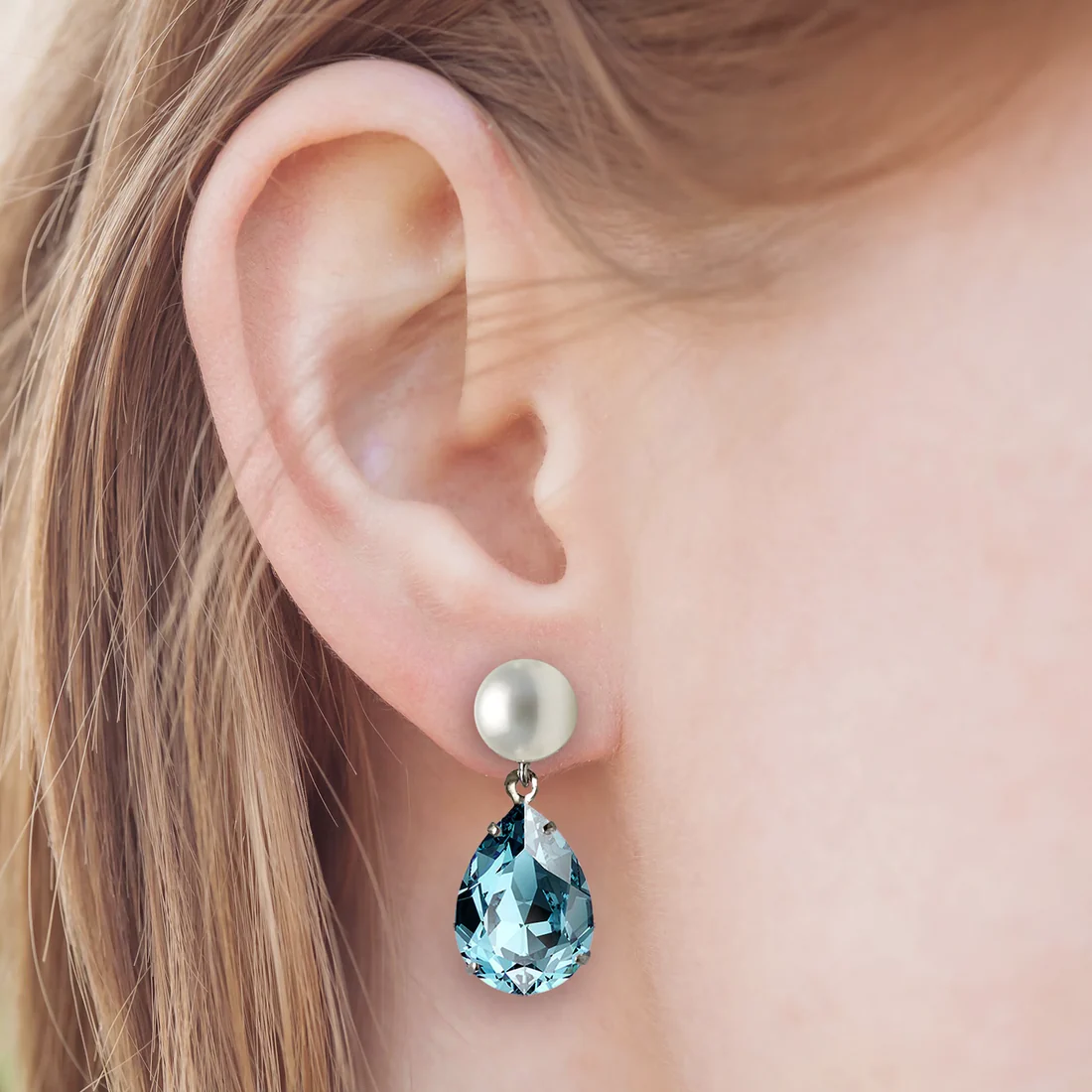 march birthstone pearl drop earrings silver