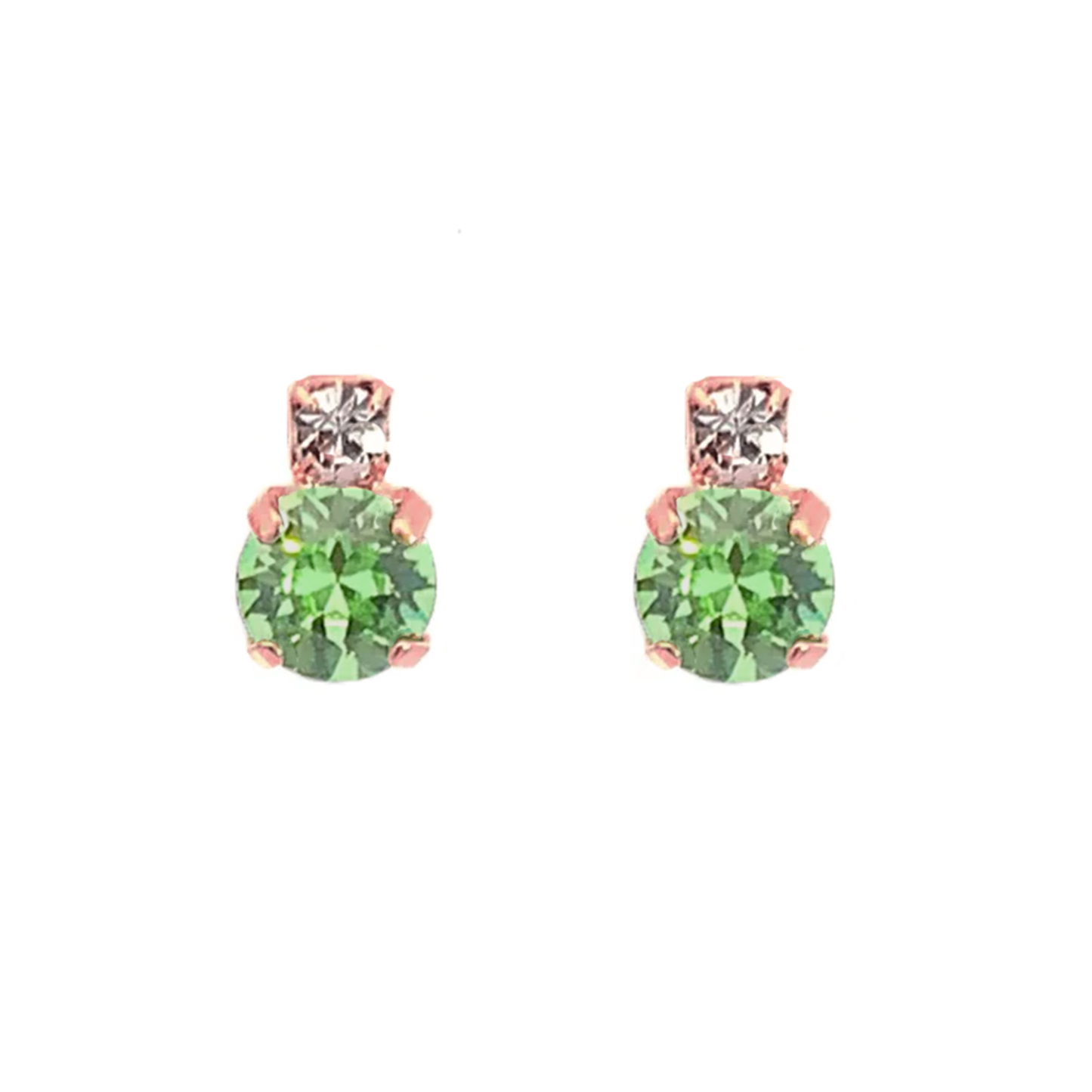 Peridot stud earrings rose gold