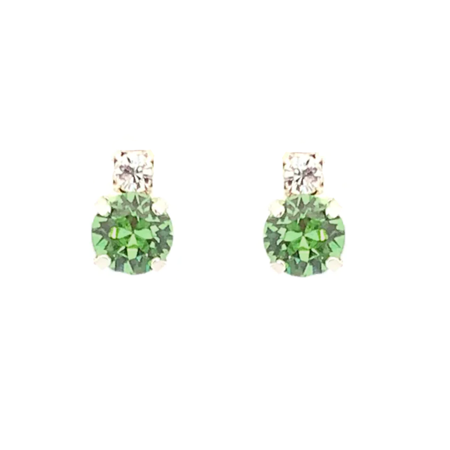 Peridot stud earrings silver