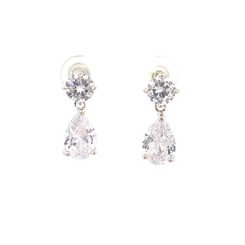 minimalist bridal earrings silver