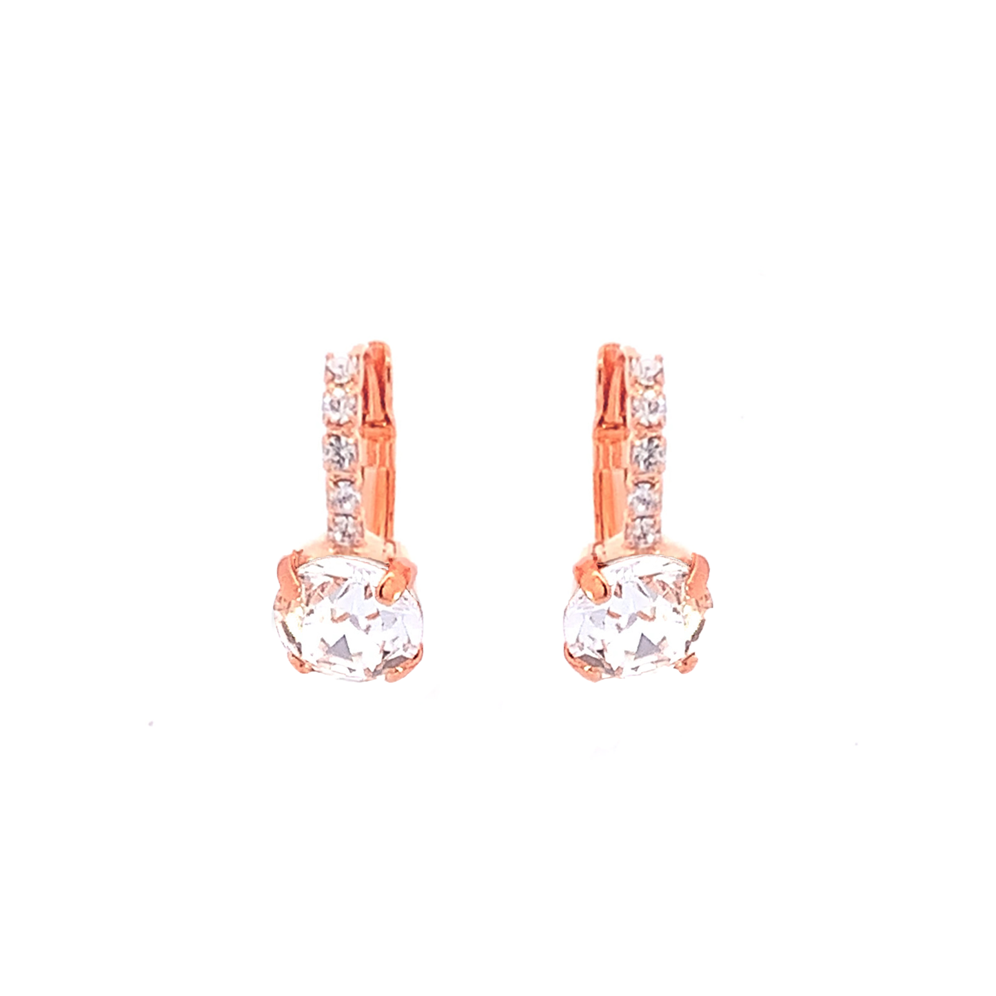 Simulated diamond pave bridesmaid earrings rose gold