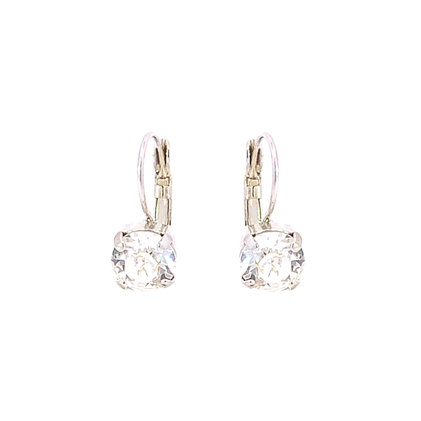 solitaire drop earrings silver