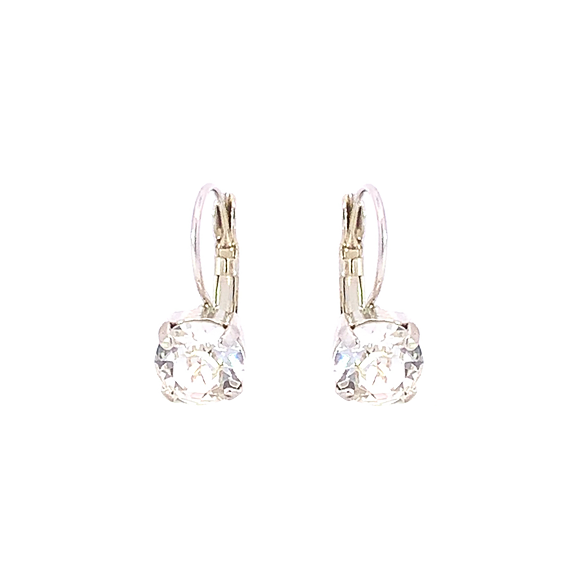 solitaire drop earrings silver