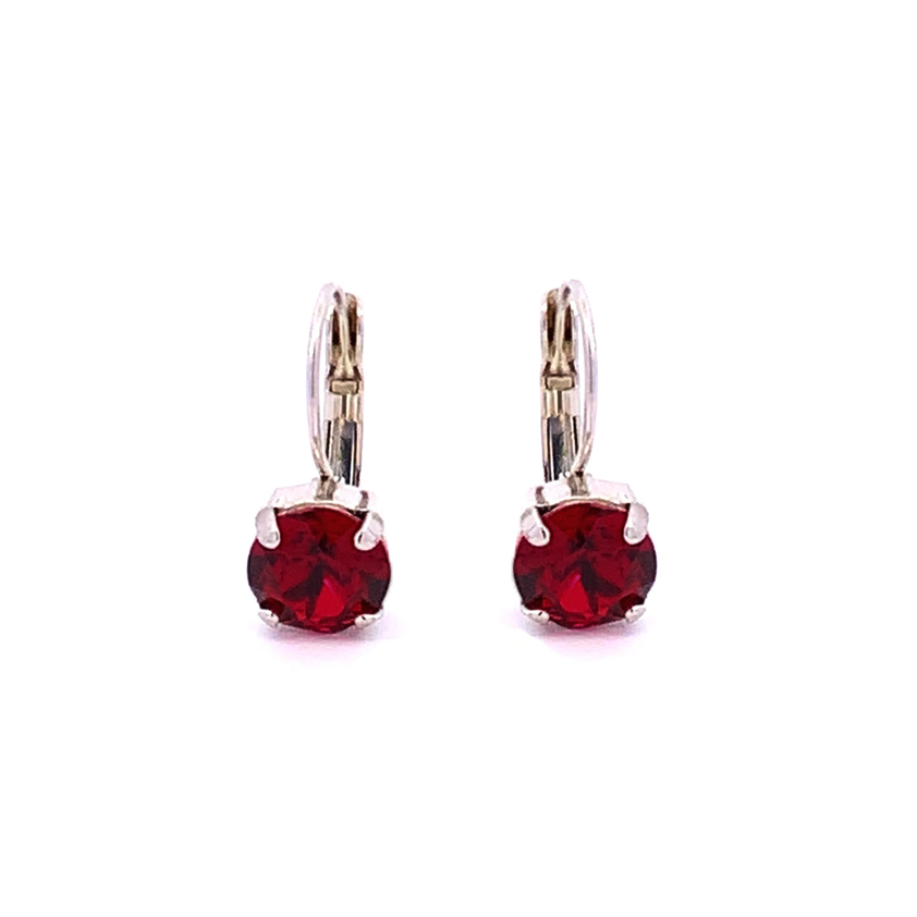 Garnet Crystal Drop Earrings