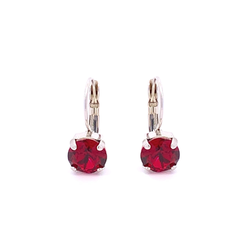 Ruby Crystal Drop Earrings