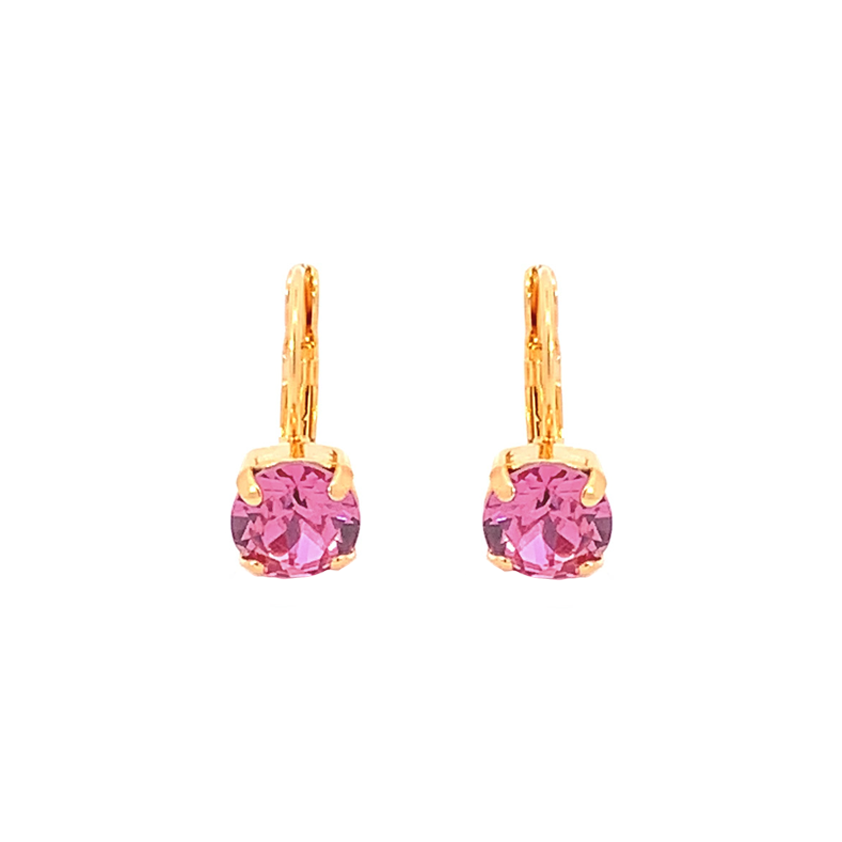 Pink Tourmaline Crystal Drop Earrings