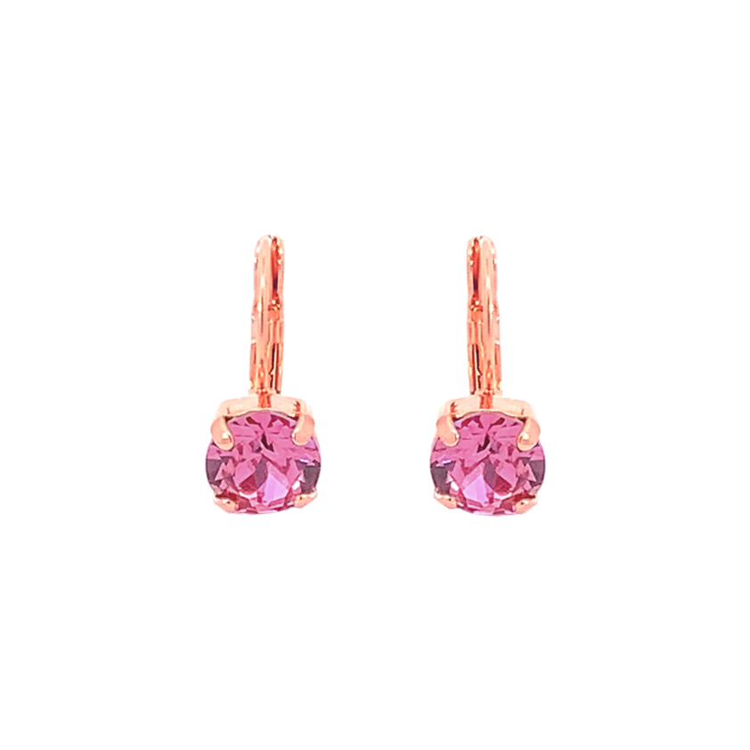Pink Tourmaline Crystal Drop Earrings