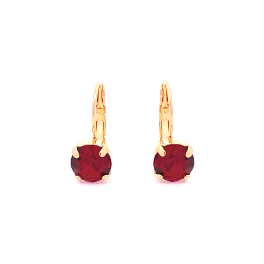 Ruby Crystal Drop Earrings