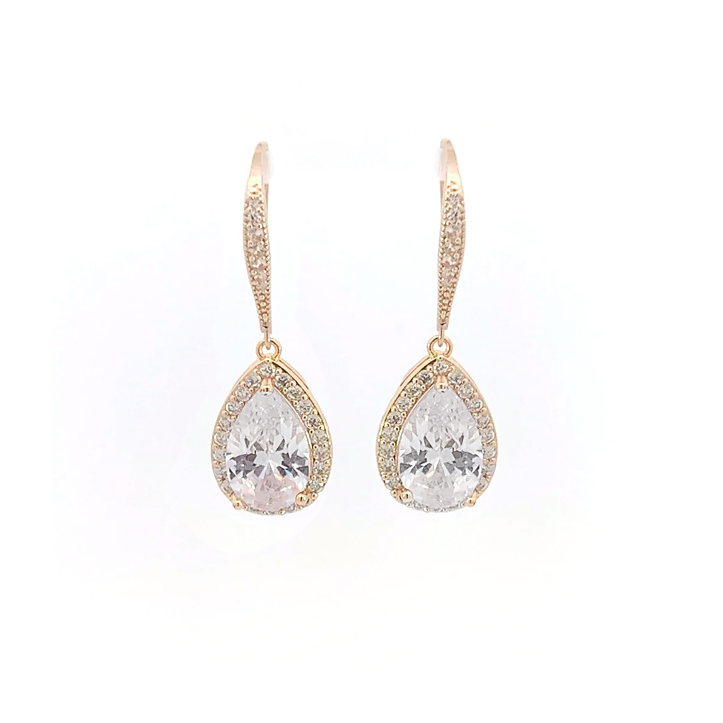 teardrop halo earrings gold